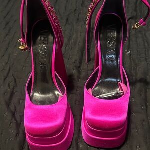 Versace Vibrant Pink Platform Heels